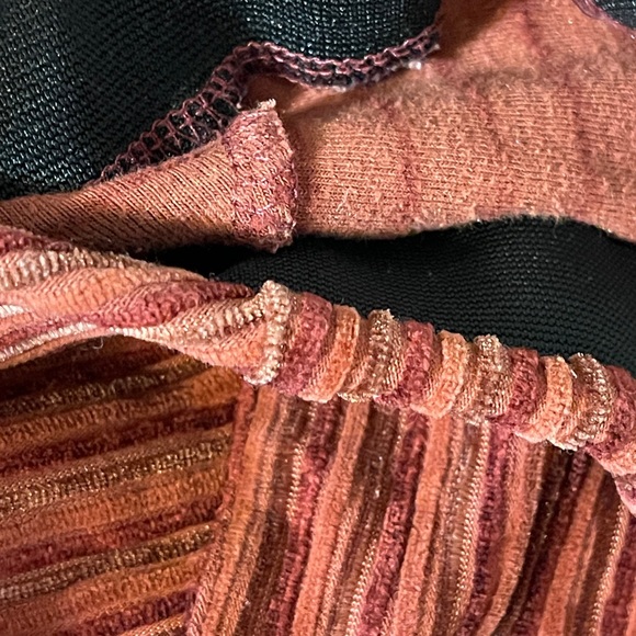 Free People Ribbed Knit Flare Pants Rust Boho Festival Retro 70’s High Rise XS - Picture 7 of 11